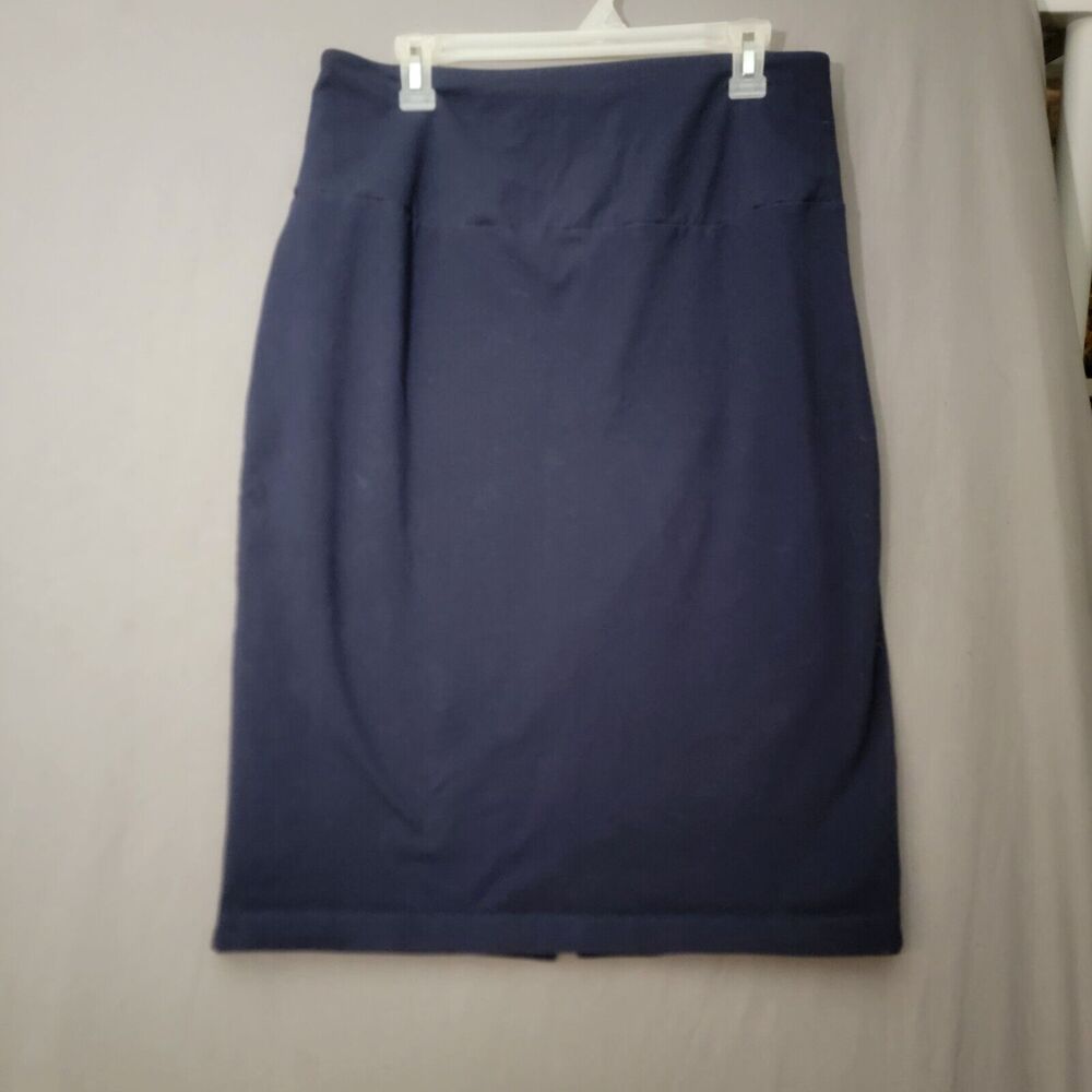 Women With Control Pencil Skirt Navy Blue Large Casual Workwear Chic Slimming